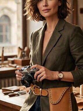 Vintage Buffalo Leather Belt Pouch SZ S